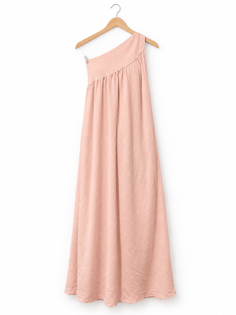 One-Shoulder Maxi Dress in Blush Pink